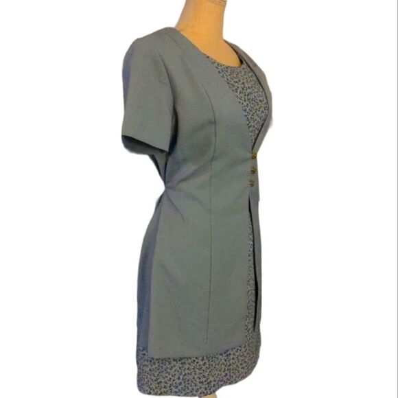 DBY LTD. Vintage blue jacket dress size 7/8 - Picture 2 of 7